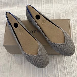 NWB Rothy’s The Flat Size 6 In Silver Metallic.  Women’s Ballet Flats